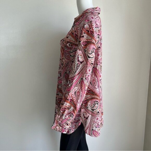 Talbots Pink Paisley Button Down Shirt - XL - Picture 2 of 7
